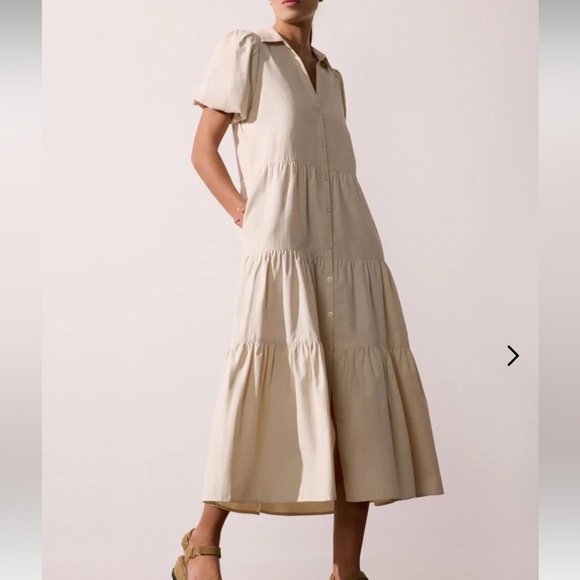 NWT Brochu Walker Havana Dress in Calico. Size Small. Light tan ivory - Picture 2 of 8
